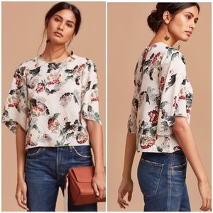 Aritzia WILFRED Cambrai Floral Blouse Sz Small
